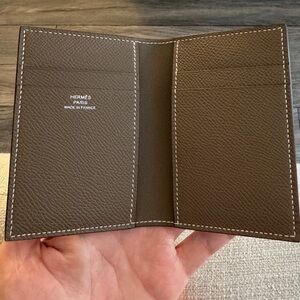 Hermès MC2 Euclide card holder in “Etoupe”